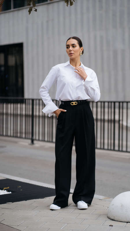 Брюки палаццо чорні